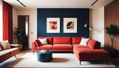 Fototapeta premium inimalist interior design style, futuristic home office, sleek furniture, state of the art technology