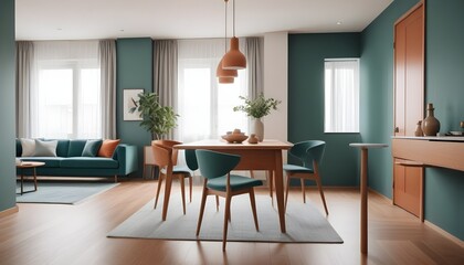 Fototapeta premium inimalist interior design style, futuristic home office, sleek furniture, state of the art technology