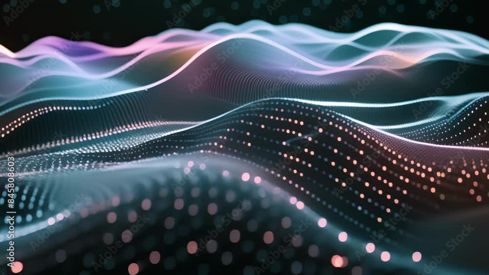 Poster a sea of interconnected fluid lines and curves showcasing the interconnectedness of different crypto
