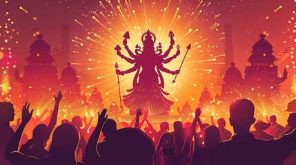 abstract illustration of durga puja. vector