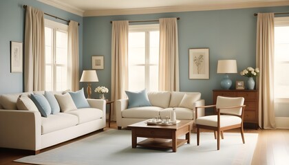 Fototapeta premium inimalist interior design style, futuristic home office, sleek furniture, state of the art technology