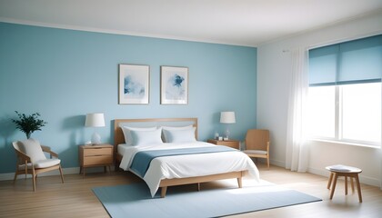 Fototapeta premium inimalist interior design style, futuristic home office, sleek furniture, state of the art technology