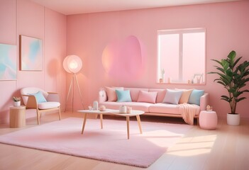 Fototapeta premium inimalist interior design style, futuristic home office, sleek furniture, state of the art technology