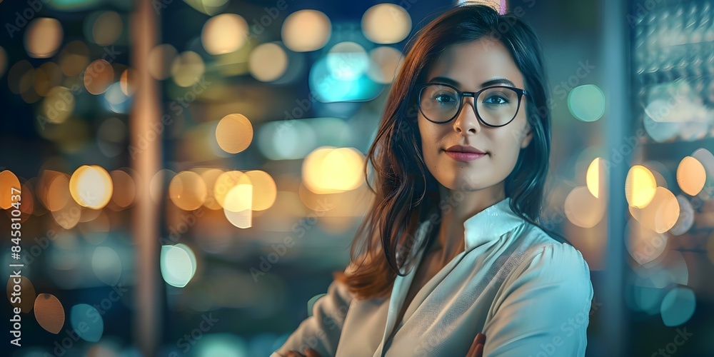 Poster skilled woman thrives in devops, it operations, and agile programming. concept devops, it operations