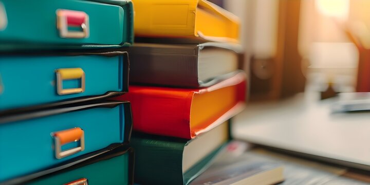 The title could be changed to "Efficient File Management and Easy Access Represented by Neatly Stacked Folders". Concept Efficient File Management, Easy Access, Neatly Stacked Folders