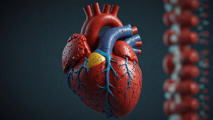 Naklejka premium human heart anatomy model