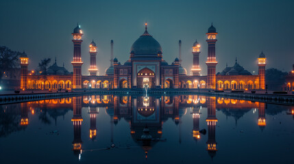 A beautiful mosque on night at Eid-Ul-Adha