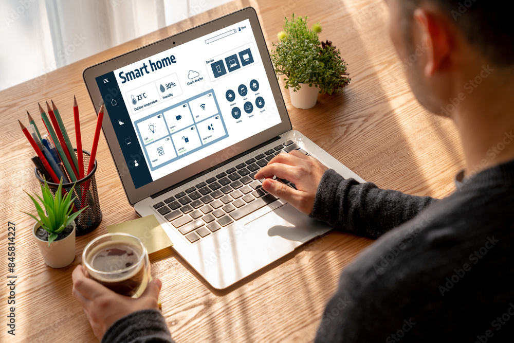 Poster smart home technology, centric remote control system with digital dashboard for air conditioning, sa