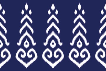 Design a Seamless Ikat Art Pattern Inspired by Mexican Folk Embroidery, Ethnic Traditional Abstract Style, for Wallpaper, Wrapping, Fabric, Textile Illustration, and Carpet, Ensuring Repetition.