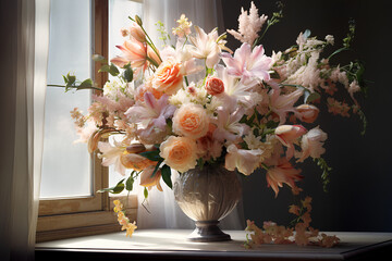 Flower arrangement in pastel 