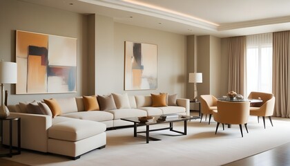 Fototapeta premium inimalist interior design style, futuristic home office, sleek furniture, state of the art technology