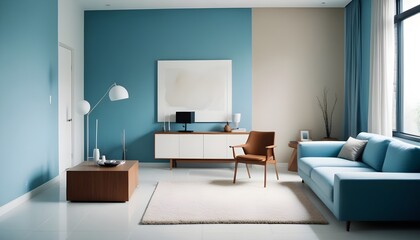 inimalist interior design style, futuristic home office, sleek furniture, state of the art technology