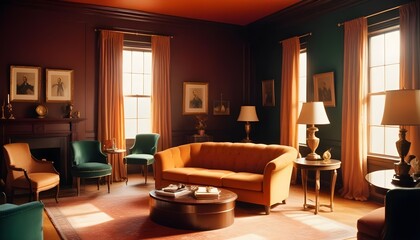 Fototapeta premium inimalist interior design style, futuristic home office, sleek furniture, state of the art technology