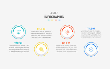 Vector four step infographic element design vector template for presentation process diagram