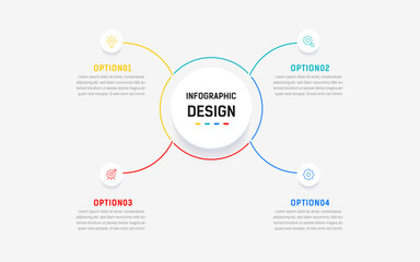 Vector four step infographic element design vector template for presentation process diagram