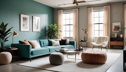 Fototapeta premium inimalist interior design style, futuristic home office, sleek furniture, state of the art technology