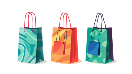 Shopping bags isolated on the white background ,Colorful shopping bags isolated on white background ,containers, colored recyclable paper paper