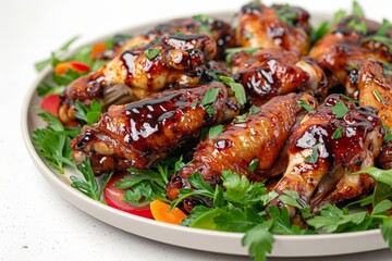 Irresistible Balsamic Glazed Chicken Wings with Fresh Vegetables