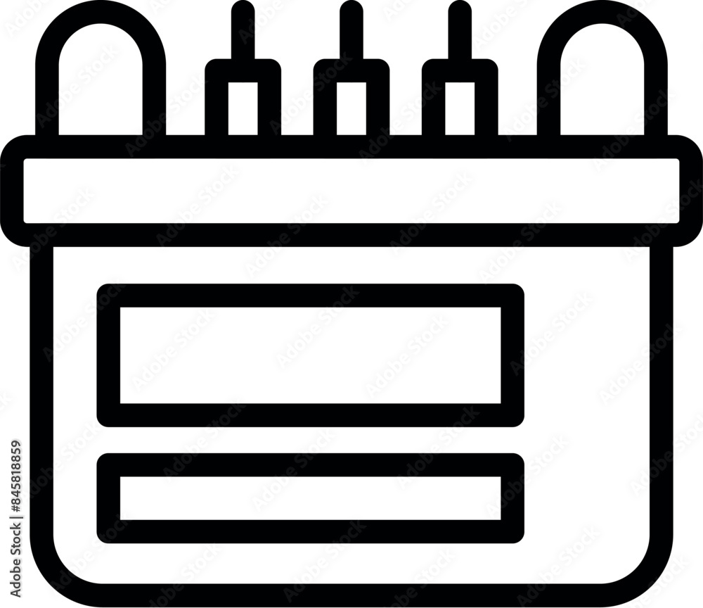 Canvas Prints Simple line icon depicting a car battery, essential for starting the engine and powering electrical components - Canvas Prints