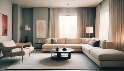 inimalist interior design style, futuristic home office, sleek furniture, state of the art technology