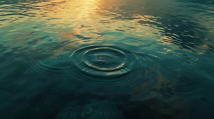 A ripple effect spreading across calm waters symbolizing the impact of actions on the world