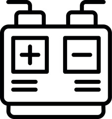 Fototapeta premium Simple icon depicting a car battery, essential for starting the engine and powering electrical components
