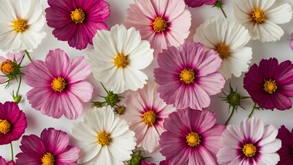 Fototapeta premium beautiful cosmos flowers. Summer, spring nature background