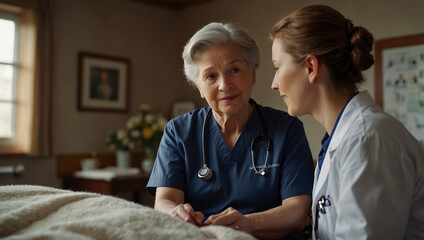 Obraz premium doctor talking to patient