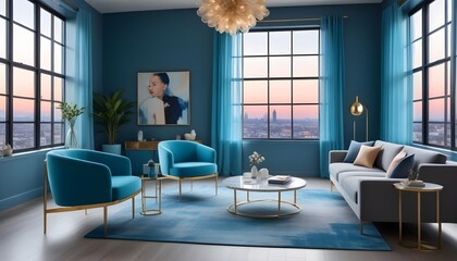 inimalist interior design style, futuristic home office, sleek furniture, state of the art technology