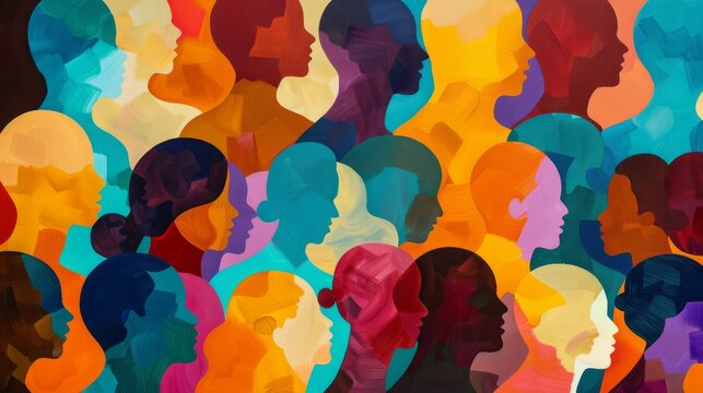 Vibrant abstract art celebrating diversity and inclusion - conceptual illustration reflecting unity and harmony across cultures and identities
