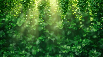 Fototapeta premium Lush Green Foliage with Sunlight Streaming Through Leaves 