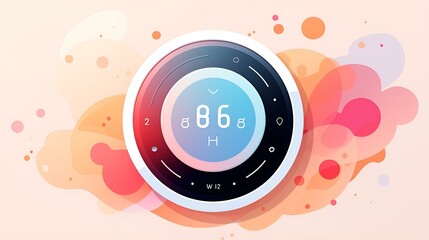 Colorful circle with clock design