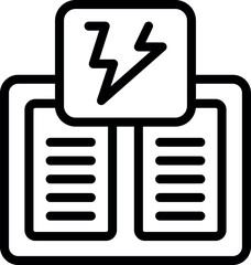 Simple icon of an electric book, representing online education, ebooks and digital libraries