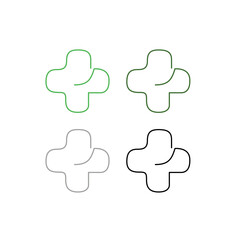 Health Pharmacy Medical Hospital Logo Green Cross Sign Symbol isolated on White