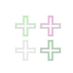 Obraz premium Health Pharmacy Medical Hospital Logo Green Cross Sign Symbol isolated on White