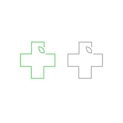 Obraz premium Health Pharmacy Medical Hospital Logo Green Cross Sign Symbol isolated on White