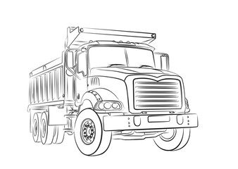 The sketch of a big dump truck.  © designer_an