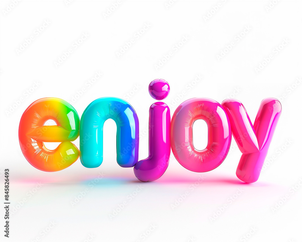 Poster ai generated photo with inflatable multicolored letters 