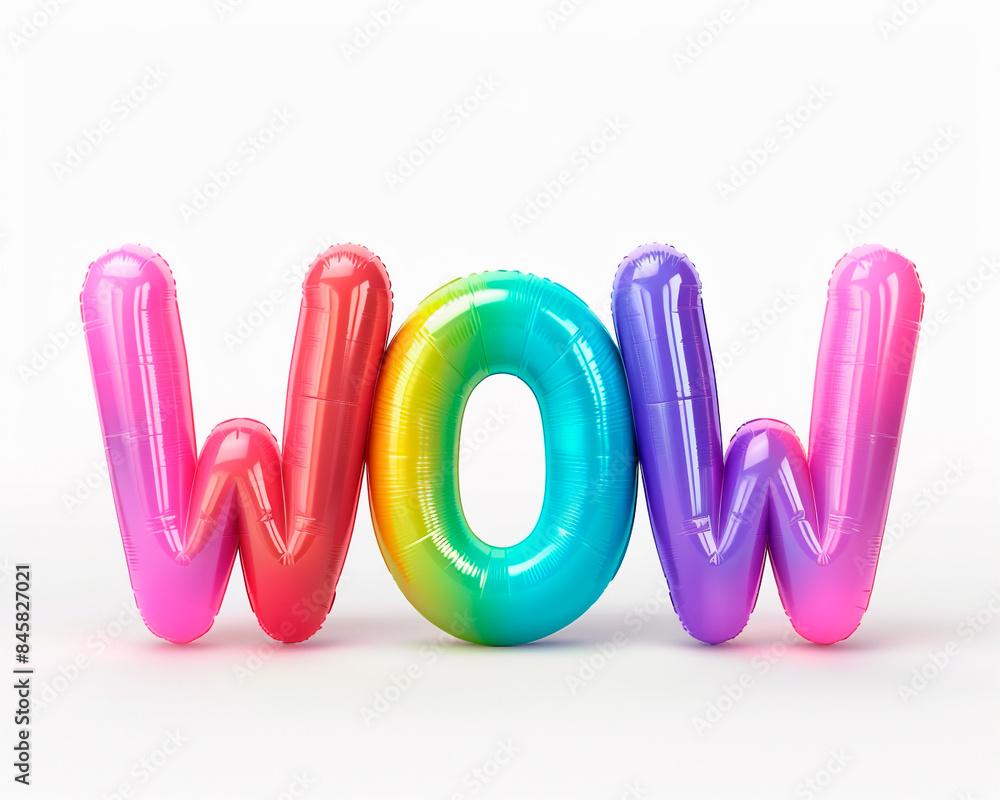 Poster ai generated photo with inflatable multicolored letters 