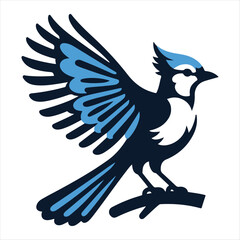 Blue Jay bird vector art illustration