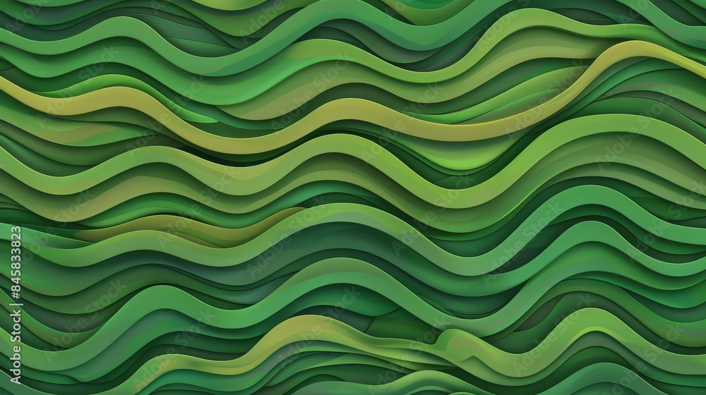Aufkleber abstract green wave pattern - a digital illustration of a pattern made from overlapping green waves.