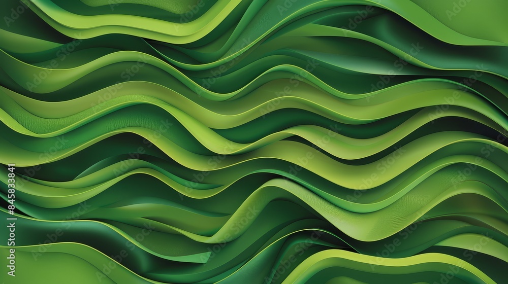 Poster abstract green wave pattern - a digital illustration of a textured green wave pattern.