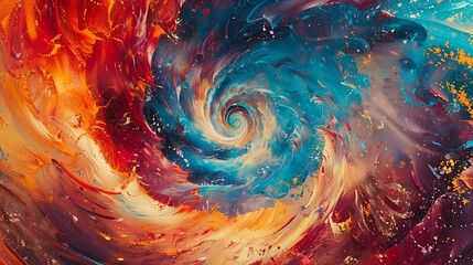 A swirling vortex of colors symbolizing the chaotic beauty of the universe
