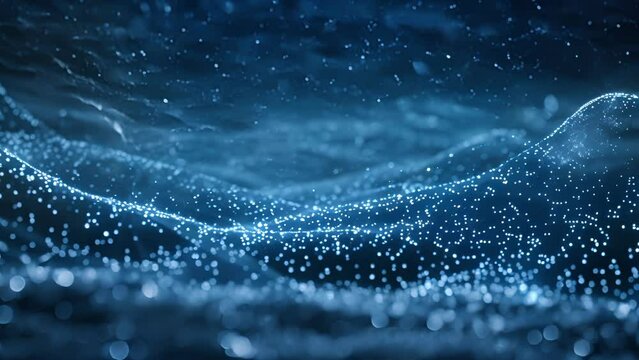 Like a celestial code the glowing strands of light stretch across the night sky symbolizing the transparent and immutable nature of the blockchain.