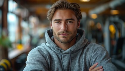 Obraz premium Portrait of a man in a gym