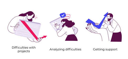 Successful business and growth strategy - set of business concept illustrations. Visual stories collection