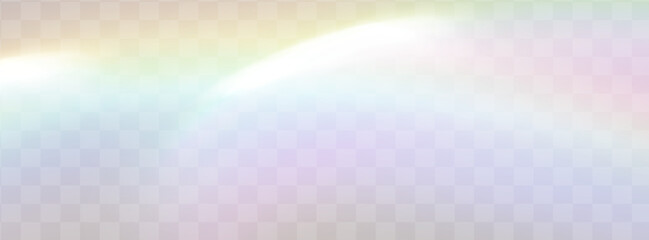 A set of colourful vector lens, crystal rainbow  light  and  flare transparent effects.Overlay for backgrounds.Triangular prism concept.