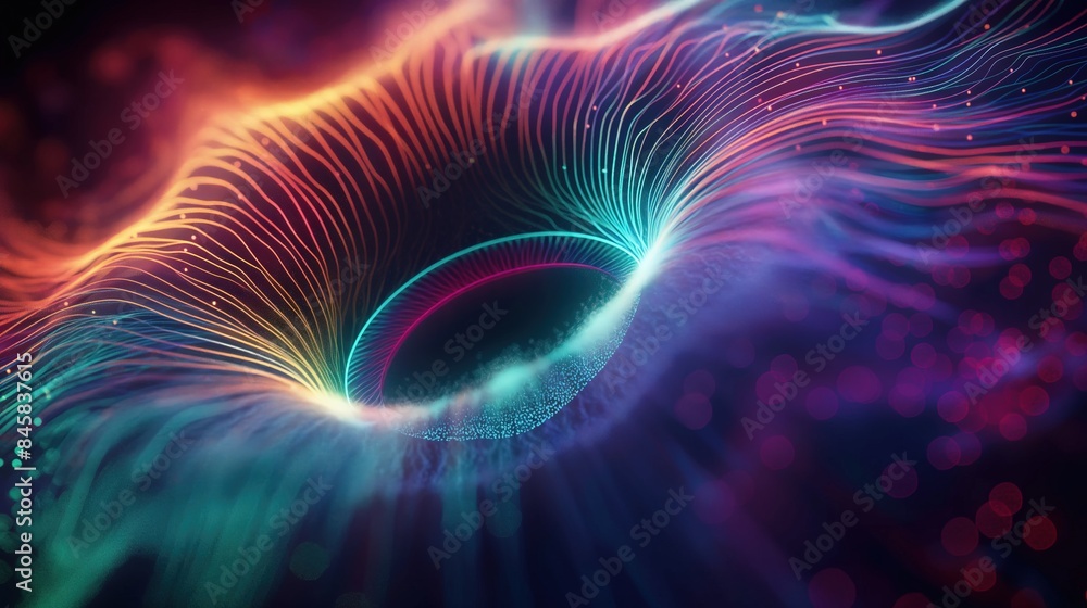 Canvas Prints abstract background. eye of the iris. technology wavy background.