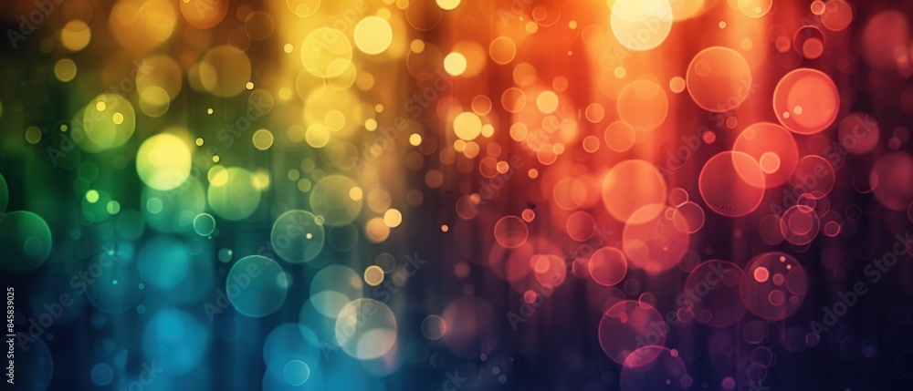 Aufkleber rainbow bokeh light background. a vibrant and colorful background featuring a bokeh effect with rain