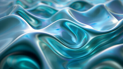 Obraz premium Abstract liquid surface, metallic waves flowing